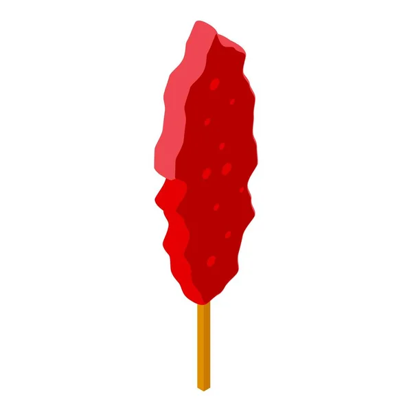 Czerwona Ikona Psa Kukurydzianego Wektor Izometryczny Gorące Jedzenie Menu Smażone — Wektor stockowy
