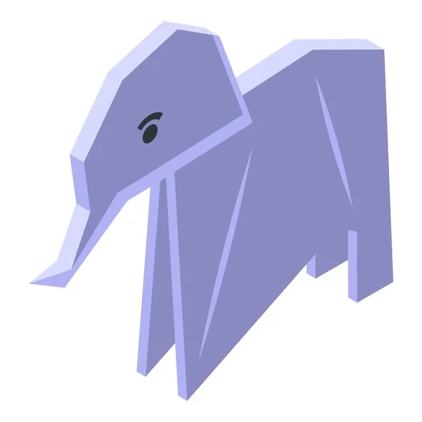 Origami Elefant Ikon Isometrisk Vektor Dyrepapir Sød Foldet – Stock-vektor