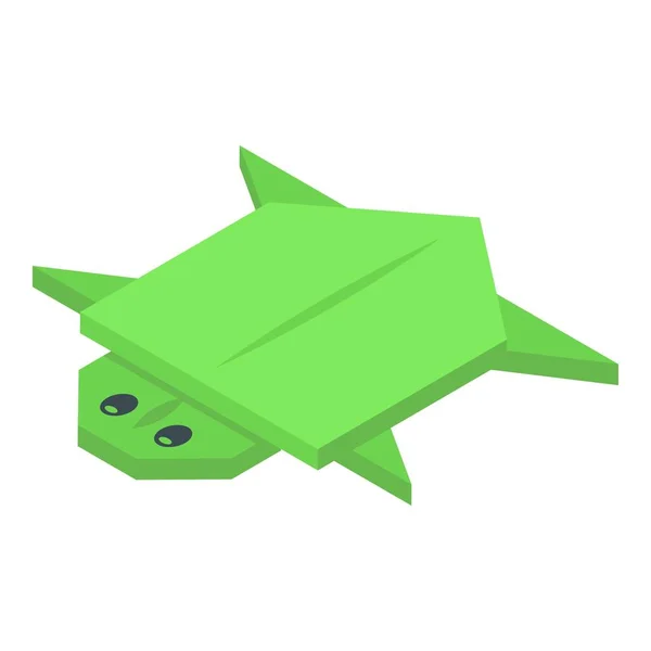 Ikona Želvy Origami Izometrický Vektor Roztomilé Zvíře Papírové Zvíře — Stockový vektor