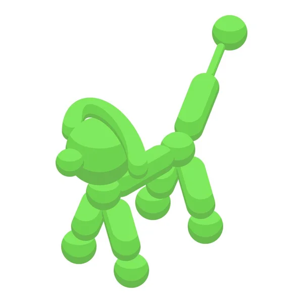 Ícone Engraçado Cão Balão Vetor Isométrico Animal Brinquedo Magia Gira — Vetor de Stock