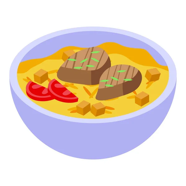 Desert Bowl Food Icon Isometrischer Vektor Zeltlager Kamelarabier — Stockvektor