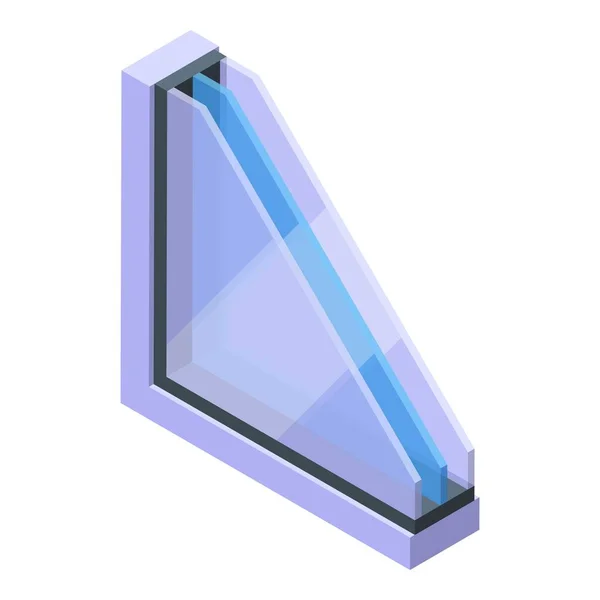Isometrischer Vektor Für Das Symbol Fensterstruktur Glasproduktion Materialprozess — Stockvektor