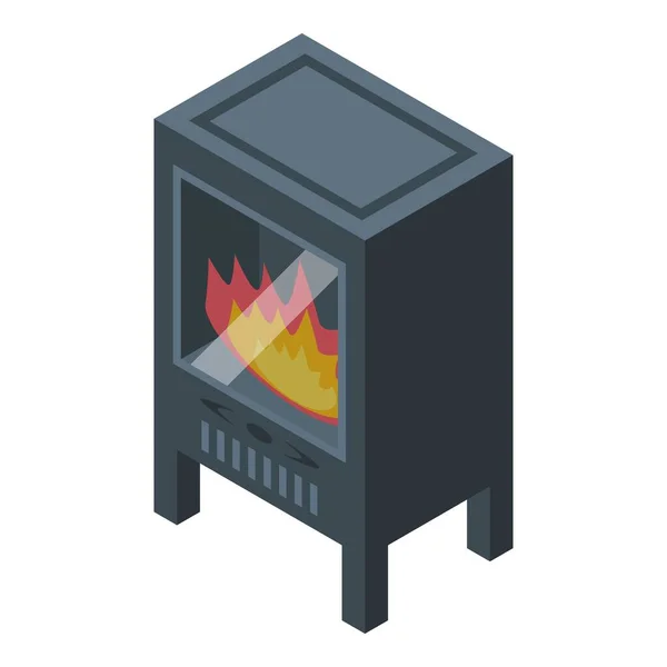 炉アイコン等角ベクトル 消防署だ 暖炉の火 — ストックベクタ