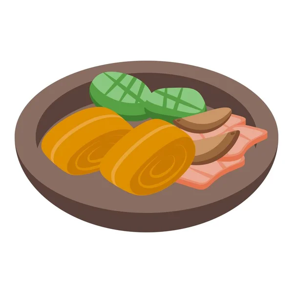 Θαλασσινά Σνακ Εικονίδιο Ισομετρική Διάνυσμα Πορτογαλική Κουζίνα Αυγά — Διανυσματικό Αρχείο