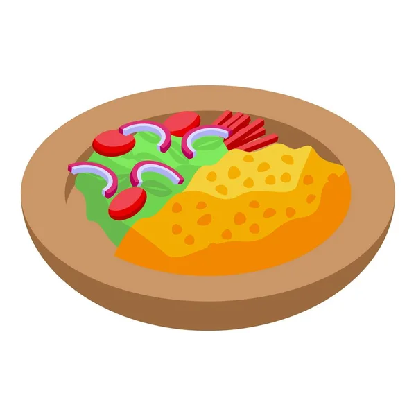 Bohnensalat Essen Symbol Isometrischen Vektor Eierspeise Suppenküche — Stockvektor