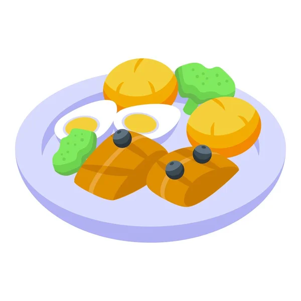 Œuf Nourriture Snack Icône Isométrique Vecteur Cuisine Portugaise Plat Repas — Image vectorielle