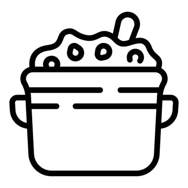 Haşlanmış karabuğday ikonu ana hatları vektörü. Alan doğası. Ekin sapı