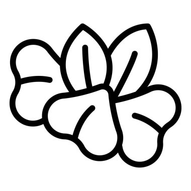 Botanik karabuğday ikonu ana hatları vektörü. Mısır gevreği bitkisi. Yaprak doğal