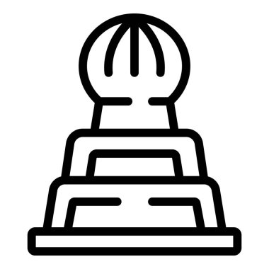 Heykel simgesi dış hat vektörü. Kamboçya seyahati. Kültür Turizmi