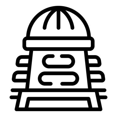 Anıt simgesi ana hat vektörü. Kamboçya dönüm noktası. Seyahat kültürü