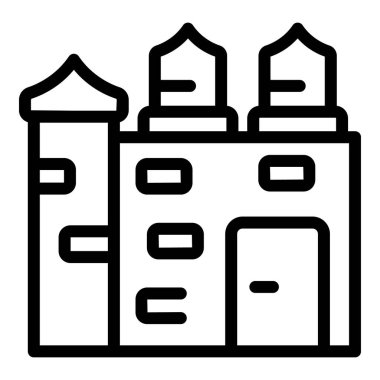 Kule Kamboçya ikonu ana hat vektörü. Şehir simgesi seyahati. Turizm Haritası