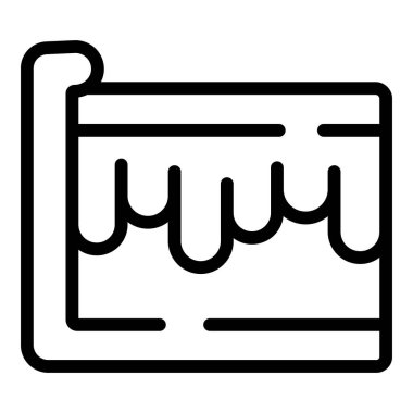 Kremalı pasta ikonu ana hatları vektörü. Fırın yemeği. Hamur işi