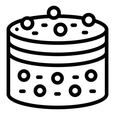 Büyük cheesecake ikonu ana hatları vektörü. Pasta tatlısı. Yemek kreması