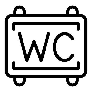 Tuvalet simgesi ana hatları vektörü. Cinsiyet odası. İnsanlar tuvaleti