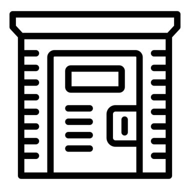 Açık hava tuvalet ikonu ana hatları vektörü. Umumi tuvalet. İmza odası