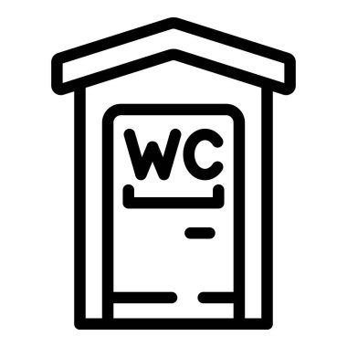 Tuvalet simgesi taslak vektörünü imzala. Cinsiyet odası. Tuvalet.
