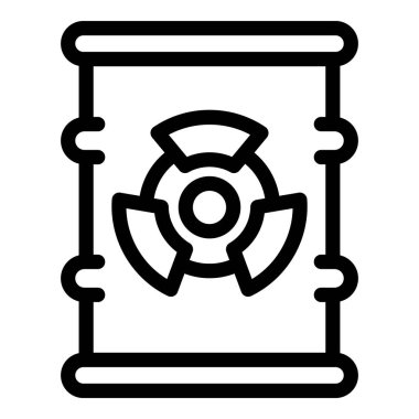 Radyoaktif geri dönüşüm ikon ana hatları vektörü. Kağıt israfı. Çöp plastiği