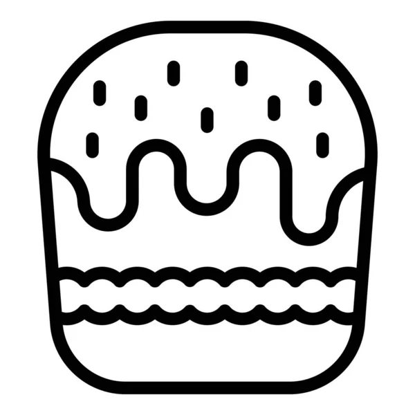 Γλυκό Εικονίδιο Τροφίμων Διάνυσμα Περίγραμμα Ιδέα Κέικ Φέτα Σταφίδας — Διανυσματικό Αρχείο