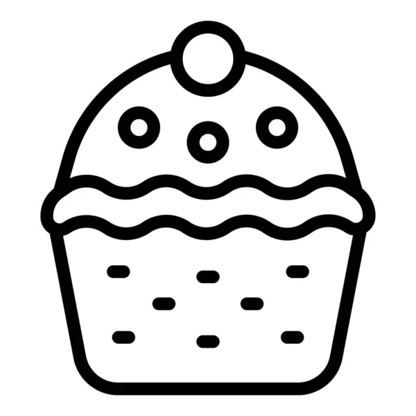 Suiker Dessert Pictogram Schets Vector Gebakken Idee Snijroom — Stockvector