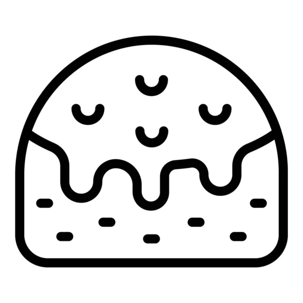 Schokolade Panettone Symbol Umrissvektor Kuchenessen Brotscheibe — Stockvektor