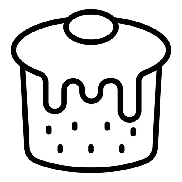 Panettone Icona Alimentare Vettore Contorno Dolce Torta Crema Cuocere — Vettoriale Stock