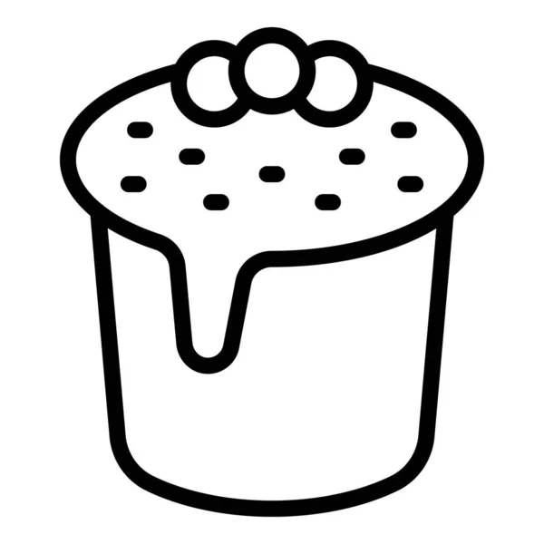 パネトーンケーキのアイコンのアウトラインベクトル 甘いパンだ 焼きスライス — ストックベクタ