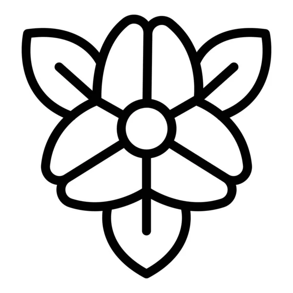 Ikona Gryki Kwiatowej Zarys Wektor Roślina Płatków Natura Organiczna — Wektor stockowy