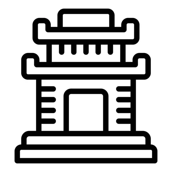 柬埔寨庙宇图标勾勒矢量 旅游文化 旅游地图 — 图库矢量图片