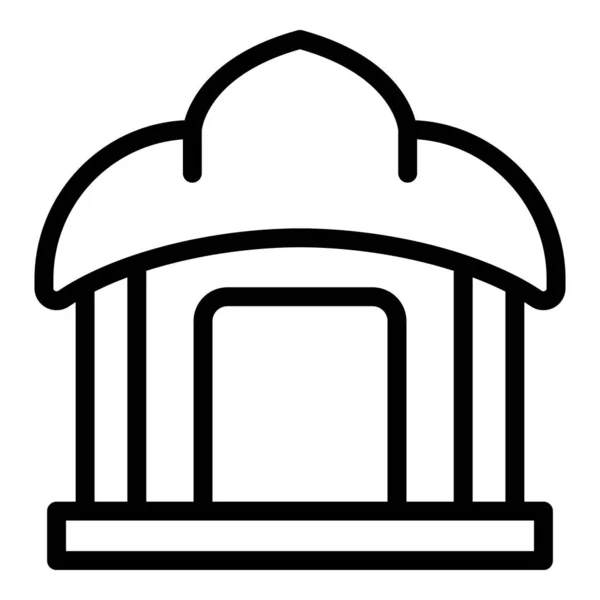 Вектор Контуров Икон Храма Туризм Национальный Город — стоковый вектор