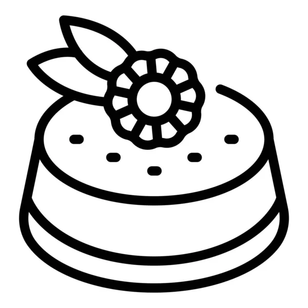 Cupcake Ikon Kontur Vektor Ostkaka Sockermjöl — Stock vektor
