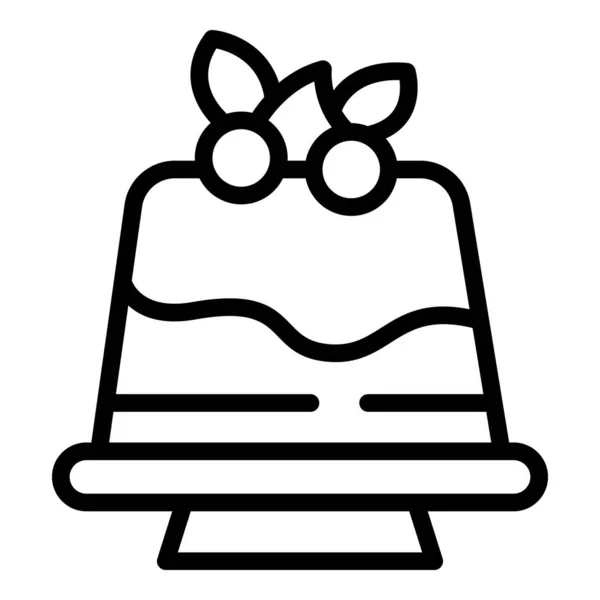 Контур Иконки Желейного Торта Милый Пирог Шоколадная — стоковый вектор