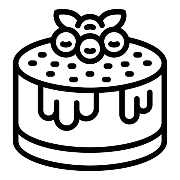 Sweet Pie Icon Outline Vektor Süßer Kuchen Kirschstück — Stockvektor