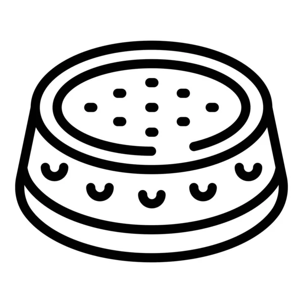 Tårta Livsmedel Ikon Kontur Vektor Söt Paj Chokladmjöl — Stock vektor