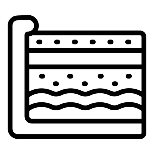 Вектор Контура Иконки Кусочка Торта Сливочный Пирог Милый Торт — стоковый вектор