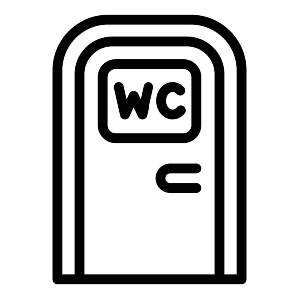 Wcドアアイコンアウトラインベクトル 女性用の部屋 トイレトイレ — ストックベクタ