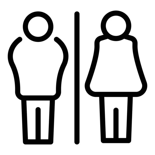 Kobieta Płci Ikona Toalety Zarys Wektor Toalecie Pokój Publiczny — Wektor stockowy