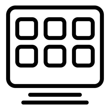 Ev televizyonu ikon ana hatları vektörü. Uzaktan kumanda akıllı. İnternet kablosuz