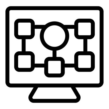 Akıllı monitör simgesi dış hat vektörü. İnternet oyunu. Kamera dijital
