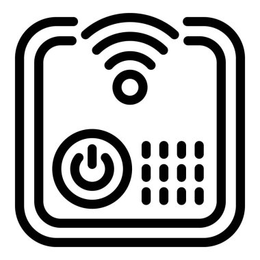 Akıllı kutu simgesi ana hatlı vektör. Video monitörü. İnternet oyunu