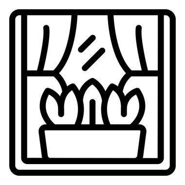 Eko doğa ikonu ana hat vektörü. Ev otu. İç görünüm