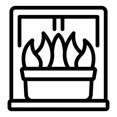 Yaz bitkisi ikonu ana hatları vektörü. Çiçek evi. Doğa Çiftliği