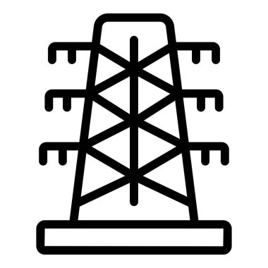 Elektrik kulesi ikonu ana hat vektörü. Çevre enerjisi. Güç endüstrisi