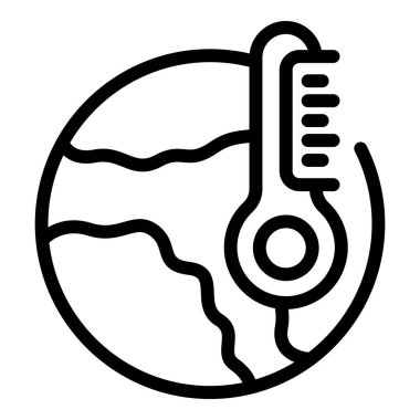 Küresel ısınma ikonu ana hat vektörü. Eko kaynak. Enerji santrali