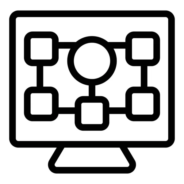 Monitor Inteligente Icono Contorno Vector Juego Internet Cámara Digital — Vector de stock