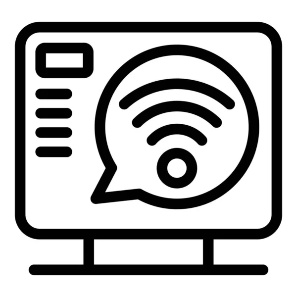 Wifi Akıllı Simge Ana Hatları Vektörü Televizyonu Bilgisayar Oyunu — Stok Vektör