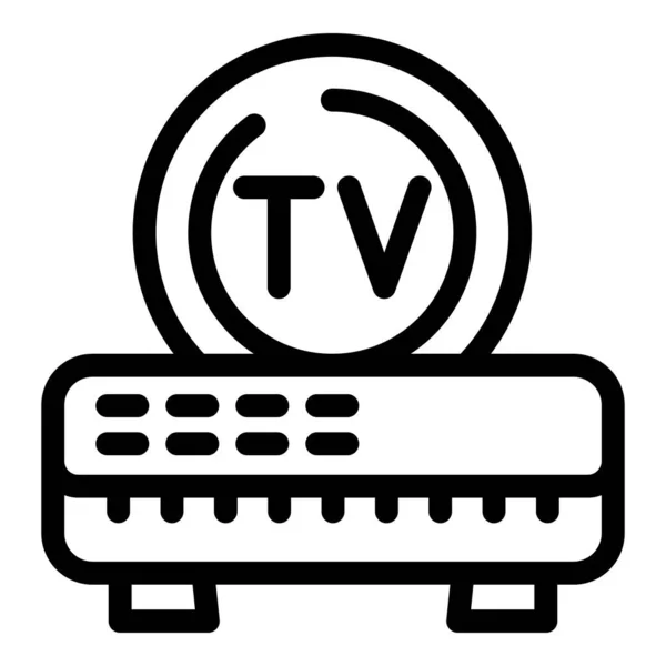 Сучасний Вектор Контурів Піктограм Телевізійної Коробки Віддалене Домашнє Відео Монітор — стоковий вектор