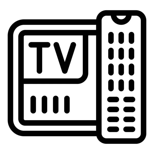 Uzaktan Kumandalı Televizyon Ikonu Dış Hat Vektörü Monitör Kutusu Ortam — Stok Vektör