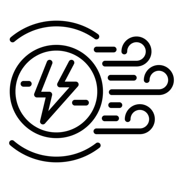 Ikona Energetyki Wiatrowej Wektor Zarysu Elektrownia Recykling Ekologiczny — Wektor stockowy