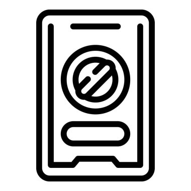 Akıllı telefon profili ana hatları vektörü. Web silme. Mobil ağ