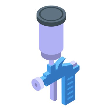 Servis simgesi izometrik vektörü. Araba boyası. Servis gövdesi